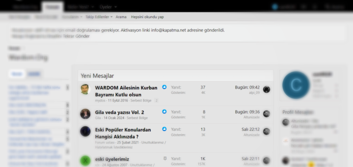 Wardom Forum Hesap Silme